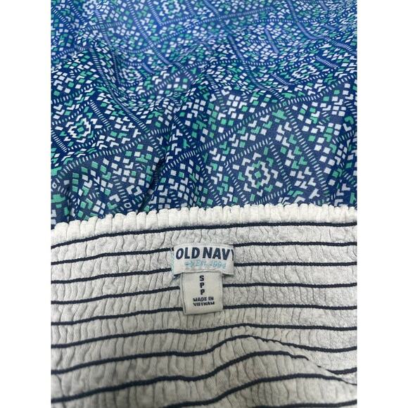 OLD NAVY OMBRE DRESS MAXY STRAPLESS SZ S BLUE GREEN WAVY RUCHED BEACHY AESTHETIC - Picture 12 of 15